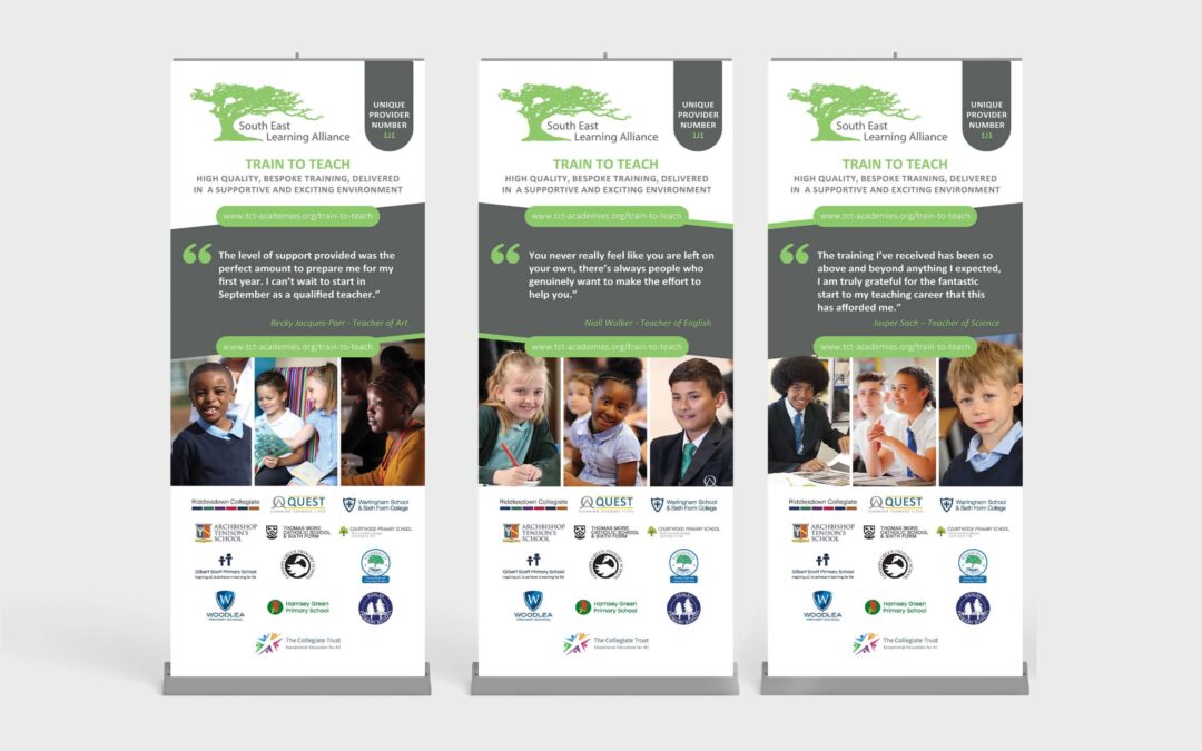 SET OF PULLUP ROLLER BANNERS