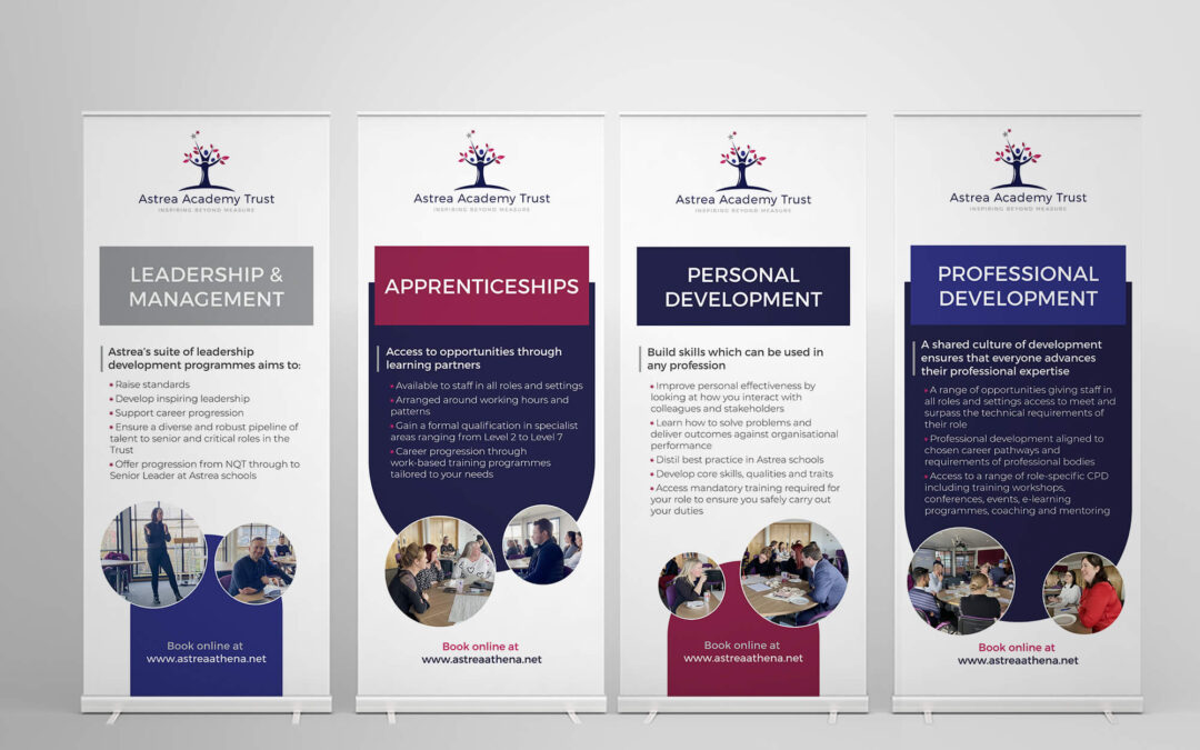 SET OF PULLUP ROLLER BANNERS