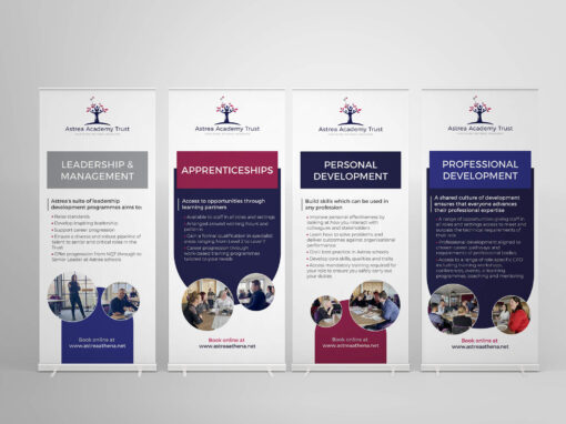 SET OF PULLUP ROLLER BANNERS